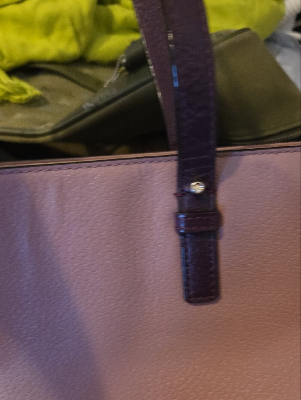 kate spade Two-Tone Pink and Purple Leather Tote - Picture 6 of 8